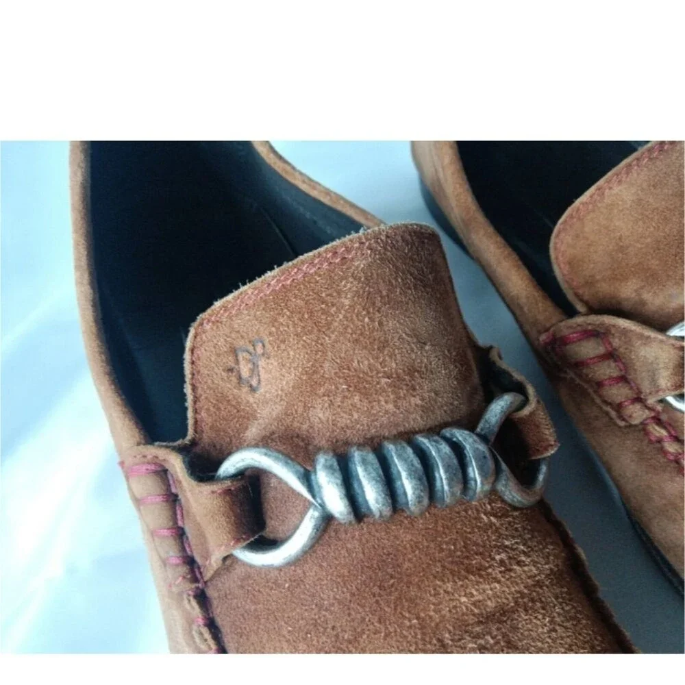 Vintage Donald J Pliner Danit Suede Loafers Men's Size 9.5 M Tan Retail $250